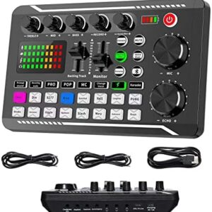 Professional Audio Mixer, SINWE Live Sound Card and Audio Interface with DJ Mixer Effects and Voice Changer,Podcast Production Studio Equipment, Prefect for Streaming/Podcasting/Gaming