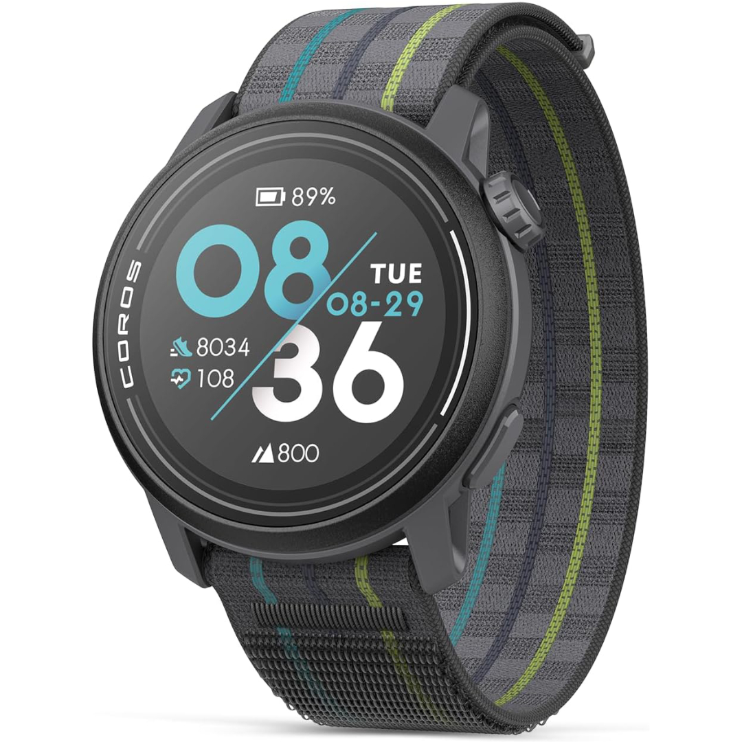 Rendering of the black COROS PACE 3 showing the default watch face.