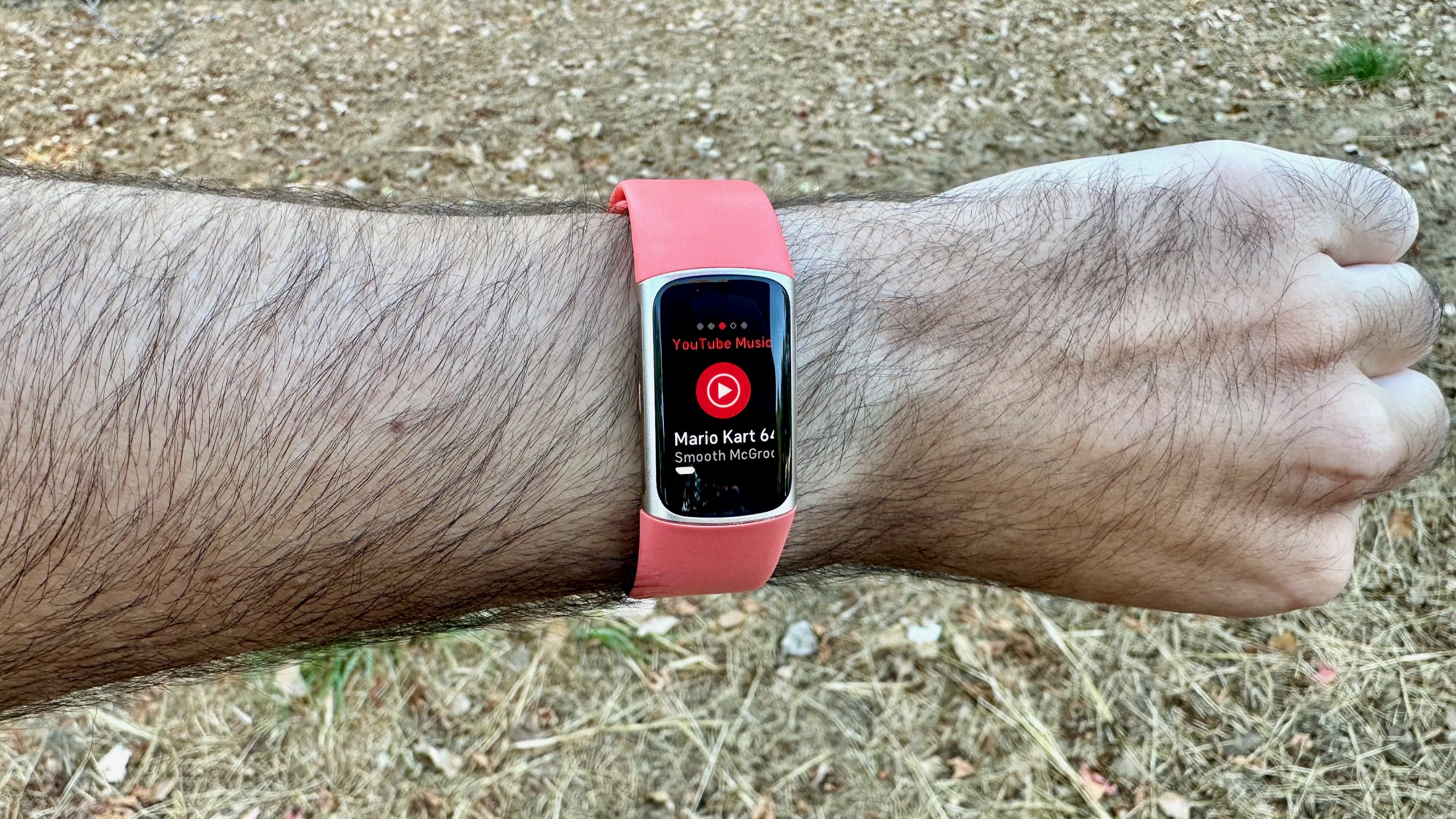 YouTube Music widget on Fitbit Charge 6