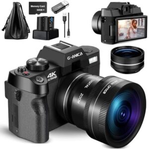 4K Digital Cameras for Photography，48MP/60FPS Video Camera for Vlogging,