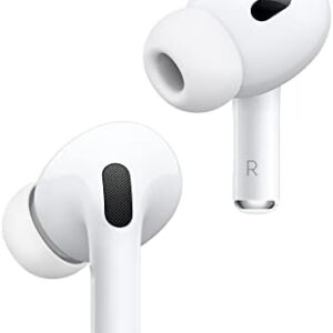 Apple AirPods Pro (2nd Gen) Wireless Earbuds, Up to 2X More Active Noise Cancelling, Adaptive Transparency, Personalized Spatial Audio MagSafe Charging Case (Lightning) Bluetooth Headphones for iPhone